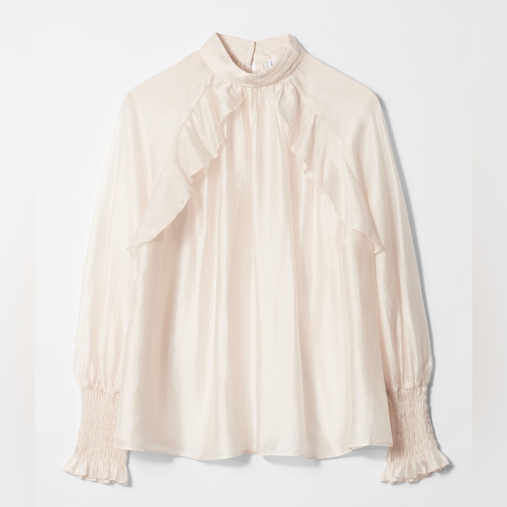 & Other Stories Cream Ruffle Blouse
